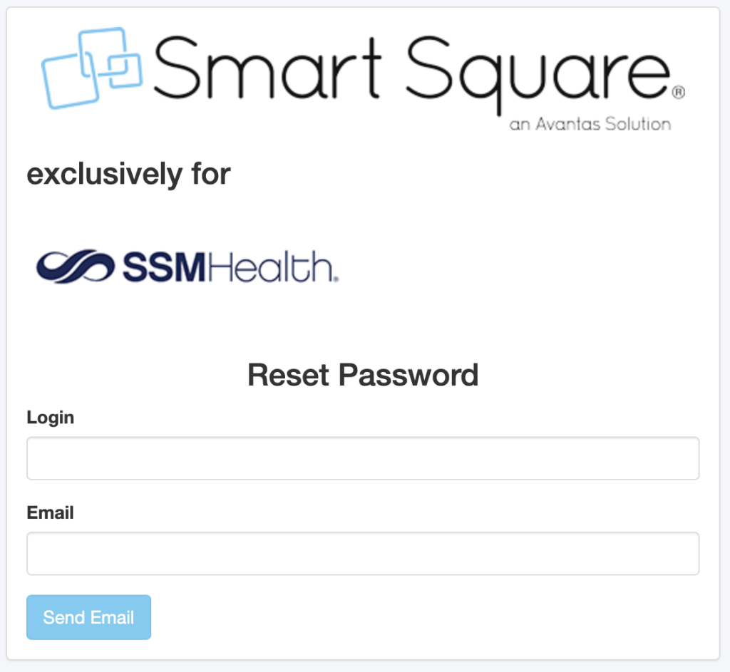 SSM Smart Square Forgotten Password